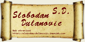 Slobodan Dulanović vizit kartica